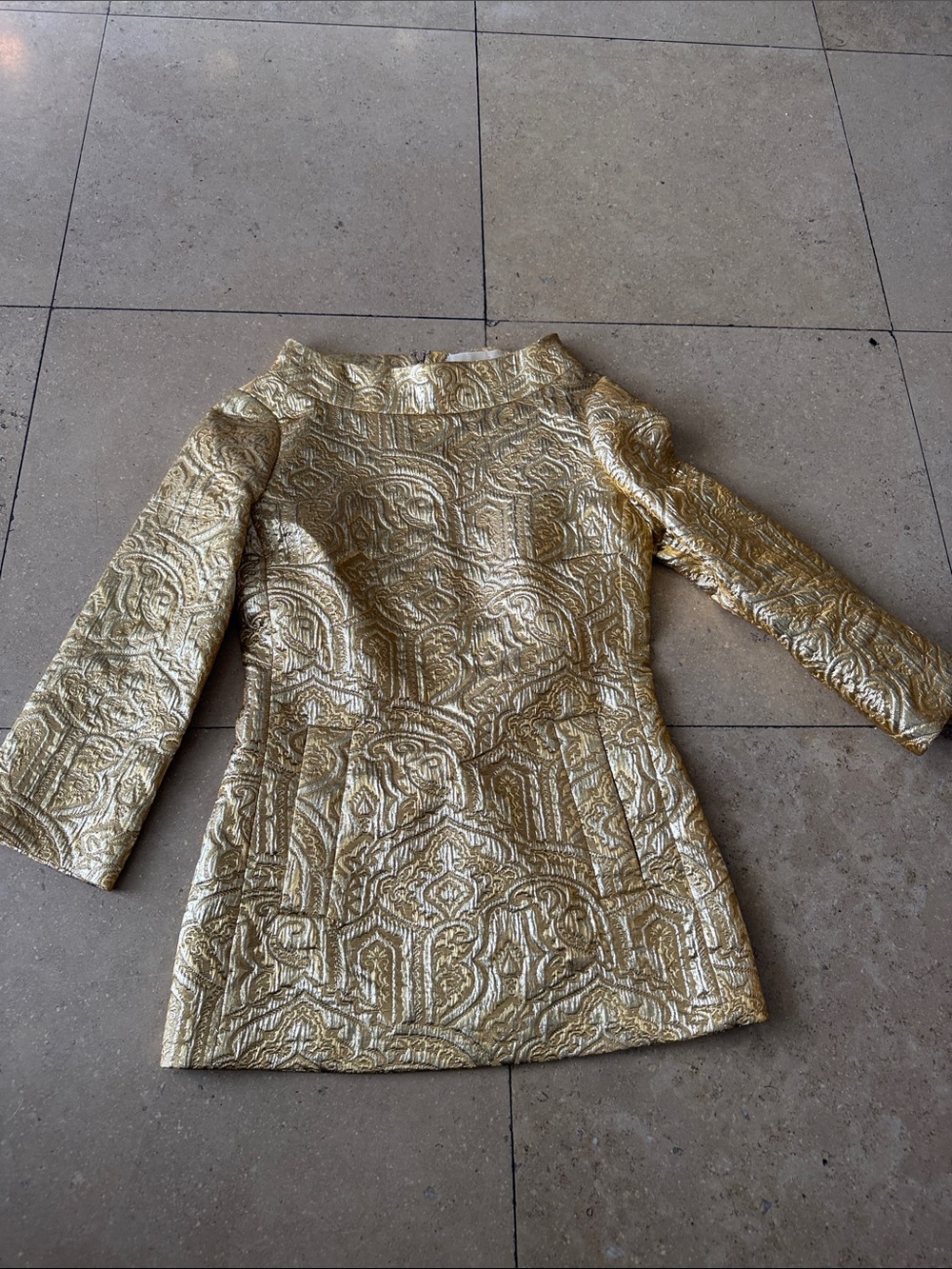 Michael Kors Collection Metallic Gold Brocade Formal Jacket
